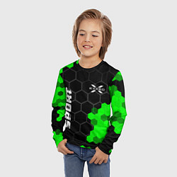 Лонгслив детский Exeed green sport hexagon, цвет: 3D-принт — фото 2