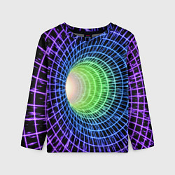 Детский лонгслив Червоточина - трехцветная сетка со свечением