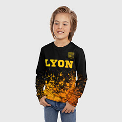 Лонгслив детский Lyon - gold gradient посередине, цвет: 3D-принт — фото 2