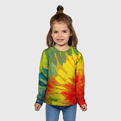 Лонгслив детский Абстракция цветение акрил, цвет: 3D-принт — фото 2