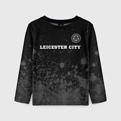 Лонгслив детский Leicester City sport на темном фоне посередине, цвет: 3D-принт