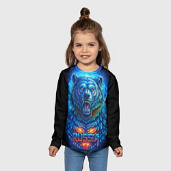 Лонгслив детский Ледяной белый русский медведь, цвет: 3D-принт — фото 2