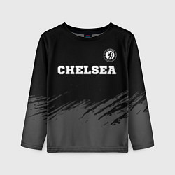 Лонгслив детский Chelsea sport на темном фоне посередине, цвет: 3D-принт