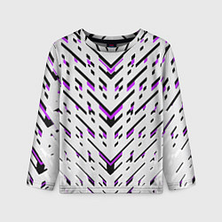 Лонгслив детский Black and purple stripes on a white background, цвет: 3D-принт