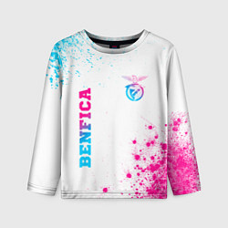 Детский лонгслив Benfica neon gradient style вертикально