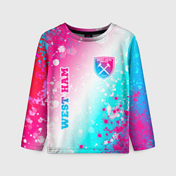 Детский лонгслив West Ham neon gradient style вертикально