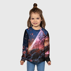 Лонгслив детский Абстрактная пирамида космическая, цвет: 3D-принт — фото 2