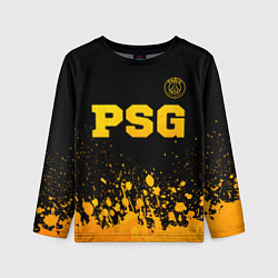 Лонгслив детский PSG - gold gradient посередине, цвет: 3D-принт