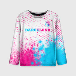 Лонгслив детский Barcelona neon gradient style посередине, цвет: 3D-принт