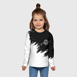 Лонгслив детский Лестерсити белая краска спорт, цвет: 3D-принт — фото 2