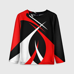 Лонгслив детский Красные и белые линии, цвет: 3D-принт