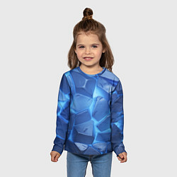 Лонгслив детский Синие ледяные плиты с разломом, цвет: 3D-принт — фото 2