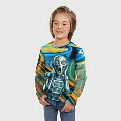 Лонгслив детский Робот кричит на картине Эдварда Мунка, цвет: 3D-принт — фото 2