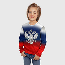 Лонгслив детский Россия герб краски, цвет: 3D-принт — фото 2