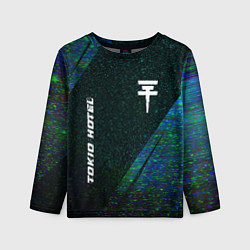 Лонгслив детский Tokio Hotel glitch blue, цвет: 3D-принт