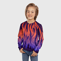 Лонгслив детский Сиреневое пламя, цвет: 3D-принт — фото 2