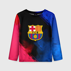 Лонгслив детский Barcelona fc club gradient smoke, цвет: 3D-принт