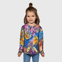 Лонгслив детский Абстрактный растительный паттерн - нейросеть, цвет: 3D-принт — фото 2