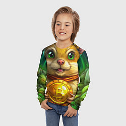 Лонгслив детский Хомяк держит биток, цвет: 3D-принт — фото 2