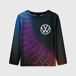 Лонгслив детский Volkswagen neon hexagon, цвет: 3D-принт