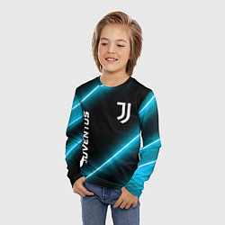 Лонгслив детский Juventus неоновые лампы, цвет: 3D-принт — фото 2