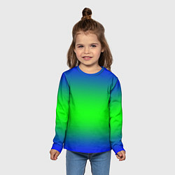 Лонгслив детский Зелёный градиент текстура, цвет: 3D-принт — фото 2