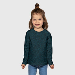 Лонгслив детский Текстурированный чёрно-бирюзовый, цвет: 3D-принт — фото 2
