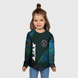 Лонгслив детский Ajax glitch blue, цвет: 3D-принт — фото 2
