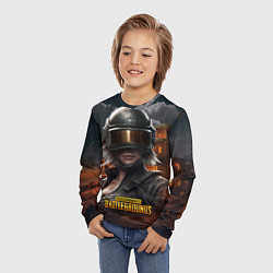 Лонгслив детский PUBG девушка в шлеме, цвет: 3D-принт — фото 2
