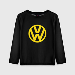 Лонгслив детский Volkswagen logo yellow, цвет: 3D-принт