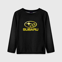 Лонгслив детский Subaru logo yellow, цвет: 3D-принт