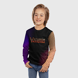 Лонгслив детский Valheim logo pattern, цвет: 3D-принт — фото 2