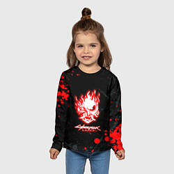 Лонгслив детский Samurai flame logo, цвет: 3D-принт — фото 2