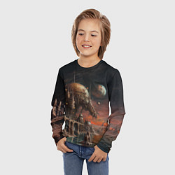 Лонгслив детский Внеземной винтажный пейзаж, цвет: 3D-принт — фото 2