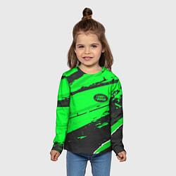 Лонгслив детский Land Rover sport green, цвет: 3D-принт — фото 2
