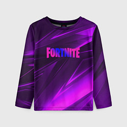 Лонгслив детский Fortnite neon stripes angles logo, цвет: 3D-принт