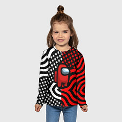 Лонгслив детский Among us usa style, цвет: 3D-принт — фото 2