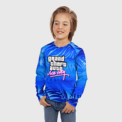 Лонгслив детский GTA vice city тропики, цвет: 3D-принт — фото 2