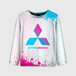 Лонгслив детский Mitsubishi neon gradient style, цвет: 3D-принт