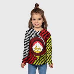 Лонгслив детский Осетия полоски, цвет: 3D-принт — фото 2