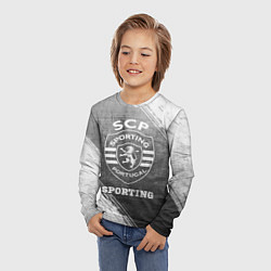 Лонгслив детский Sporting - grey gradient, цвет: 3D-принт — фото 2