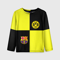 Лонгслив детский Barcelona x Borussia, цвет: 3D-принт