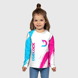 Лонгслив детский Deadlock neon gradient style вертикально, цвет: 3D-принт — фото 2