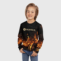 Лонгслив детский Deadlock logo на фоне огня, цвет: 3D-принт — фото 2