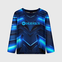 Лонгслив детский Deadlock logo и синий неон, цвет: 3D-принт