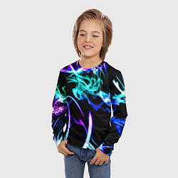 Лонгслив детский Неоновый дым текстура, цвет: 3D-принт — фото 2