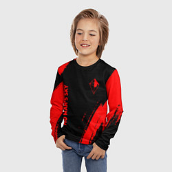 Лонгслив детский No Mans Sky - red gradient вертикально, цвет: 3D-принт — фото 2