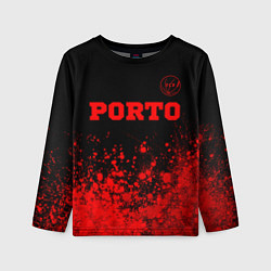 Лонгслив детский Porto - red gradient посередине, цвет: 3D-принт