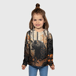 Лонгслив детский Медведь в осенней чаще, цвет: 3D-принт — фото 2