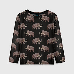 Детский лонгслив Мамонтовый паттерн